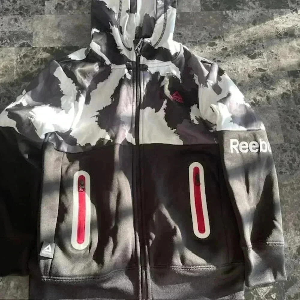 Reebok Boys' Full Zip Hooded Camo Jacket (Size 7)